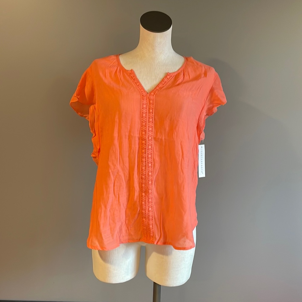 NWT Counterparts Coral Ice Top. Large